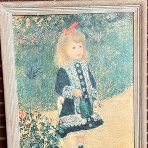 Renoir “Girl with Watering Can” Framed Vintage Art Print